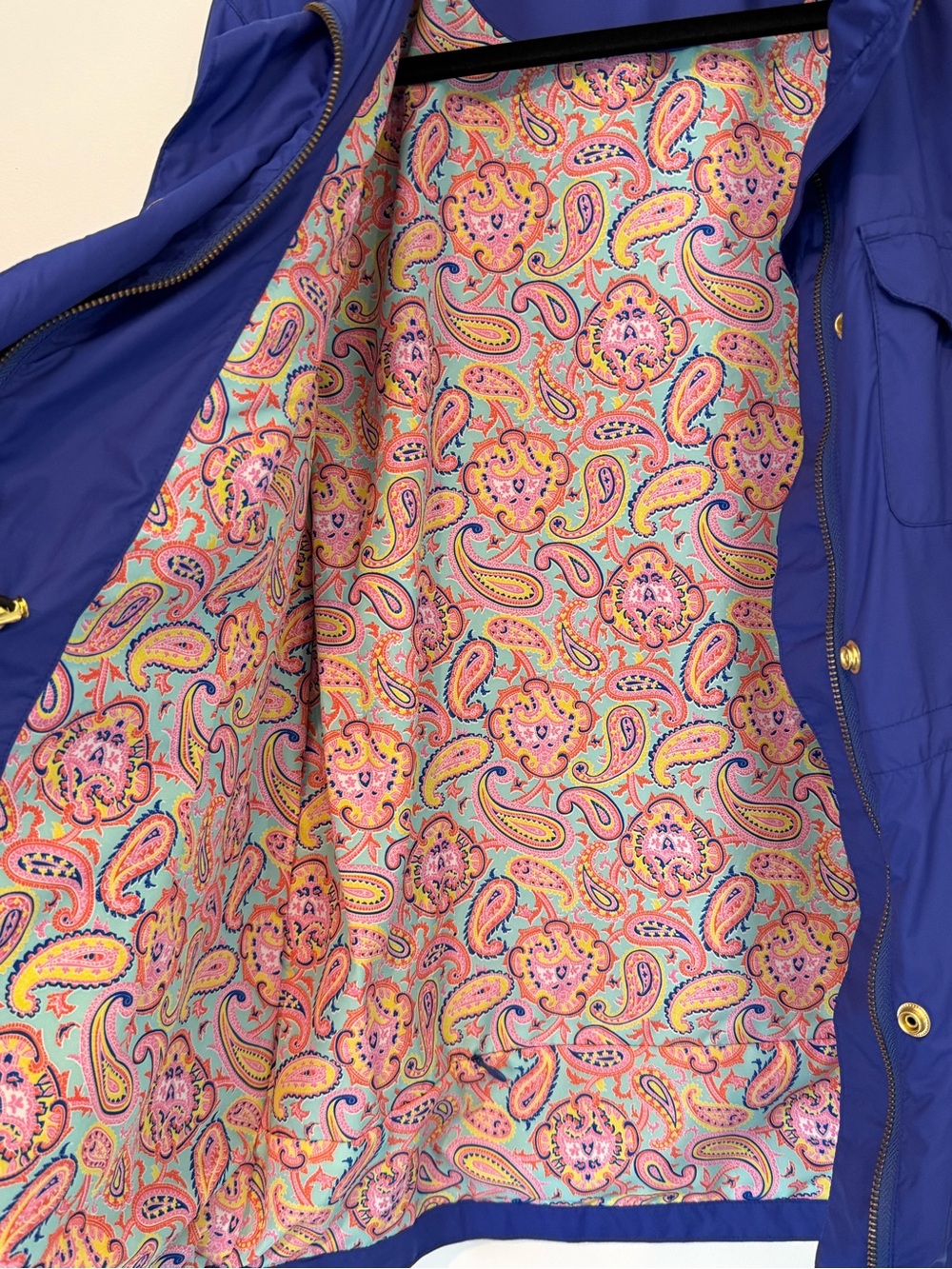 Peter Millar Women's Cobalt Blue Utility Jacket with Gold-Tone Snaps - Picture 6 of 6